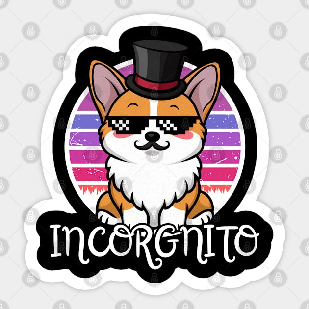 Corgi Incorgnito Sticker by Estrella Design